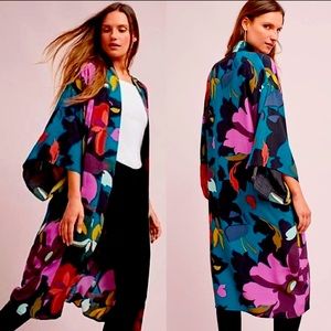 Anthropologie Maeve Kira Floral Long Kimono Jacket size M/L